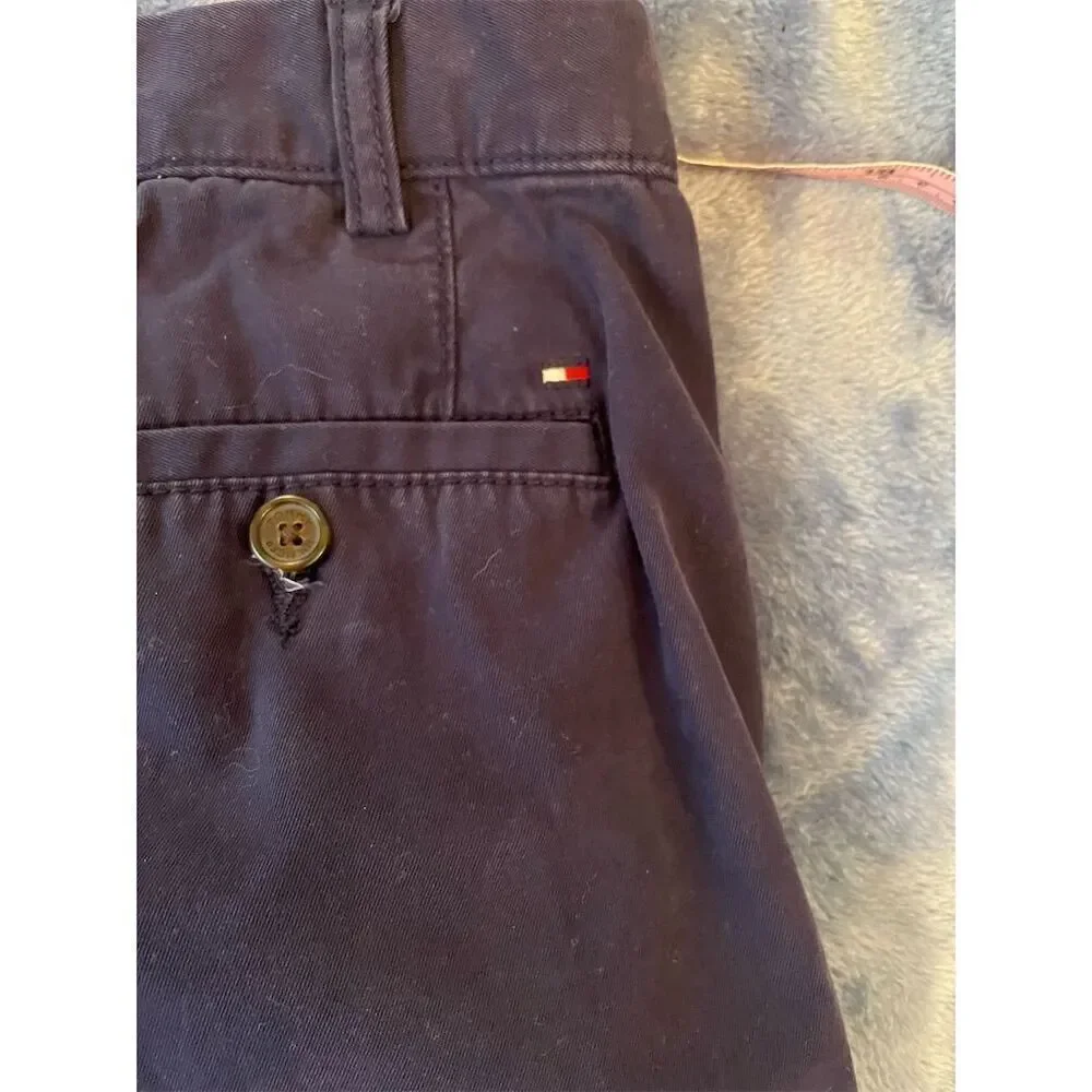 *3/$15 Tommy Hilfiger Men's Chino Shorts Size 40 NAVY Casual Solid - Picture 9 of 10